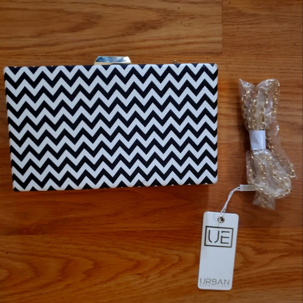 Vegan Leather Zigzag Clutch